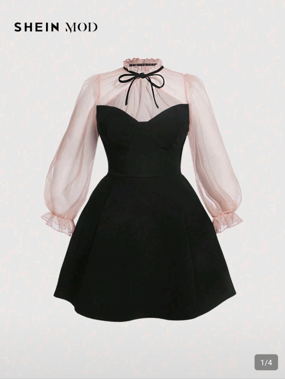 Gothic Lolita Sheer Long Sleeve Dress